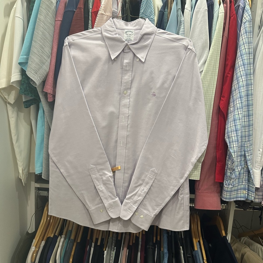 Brooks Brothers Purple Dress Shirt with Pointed Collar